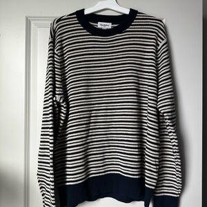 Goodfellow & Co Navy and White Striped Crewneck Sweater